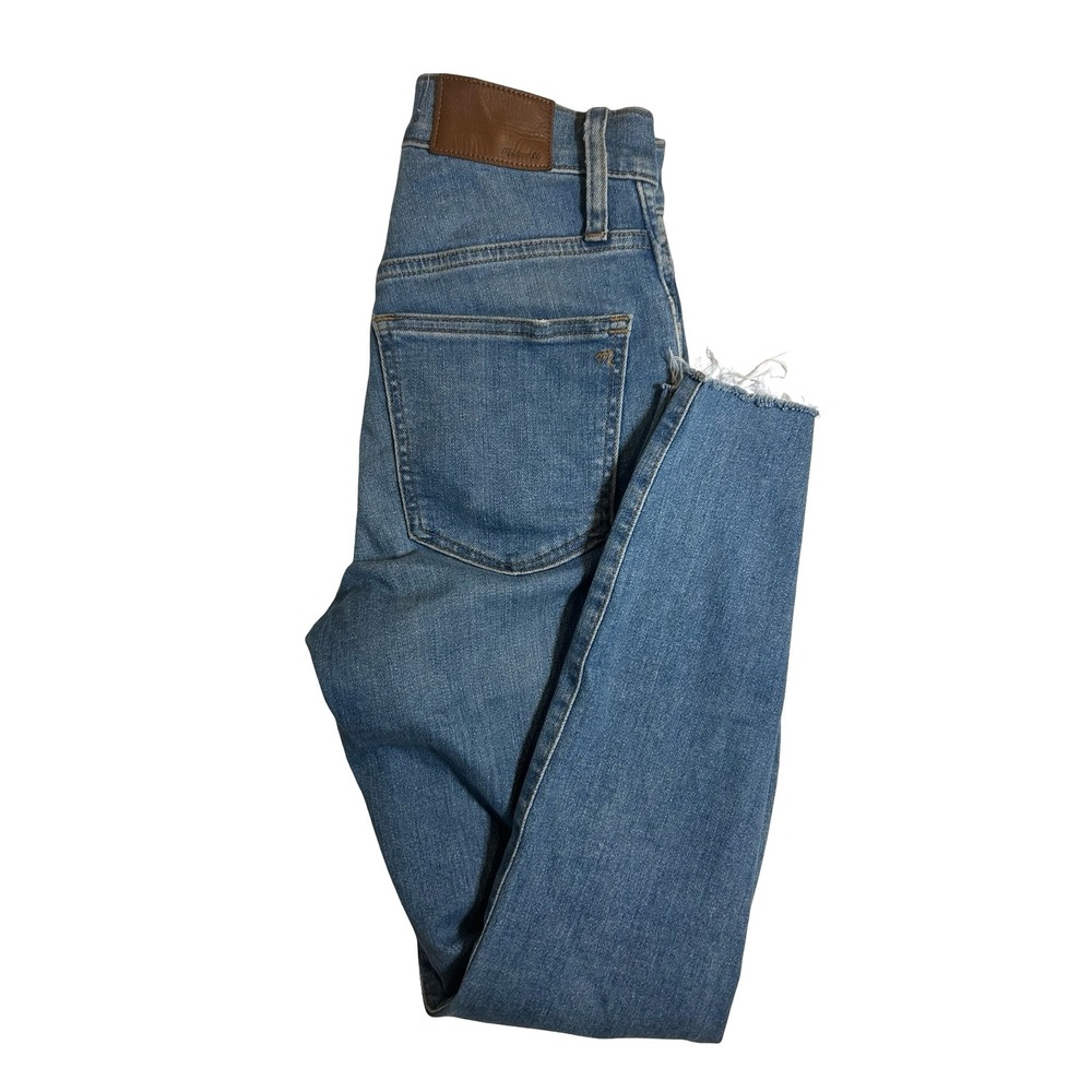Madewell 10 High-Rise Skinny Jeans Blue Raw‎ Hem Size 23